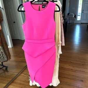 💓🛍️👛 ASOS size 6 “Barbie doll” pink shift dress with asymmetrical hemline.
